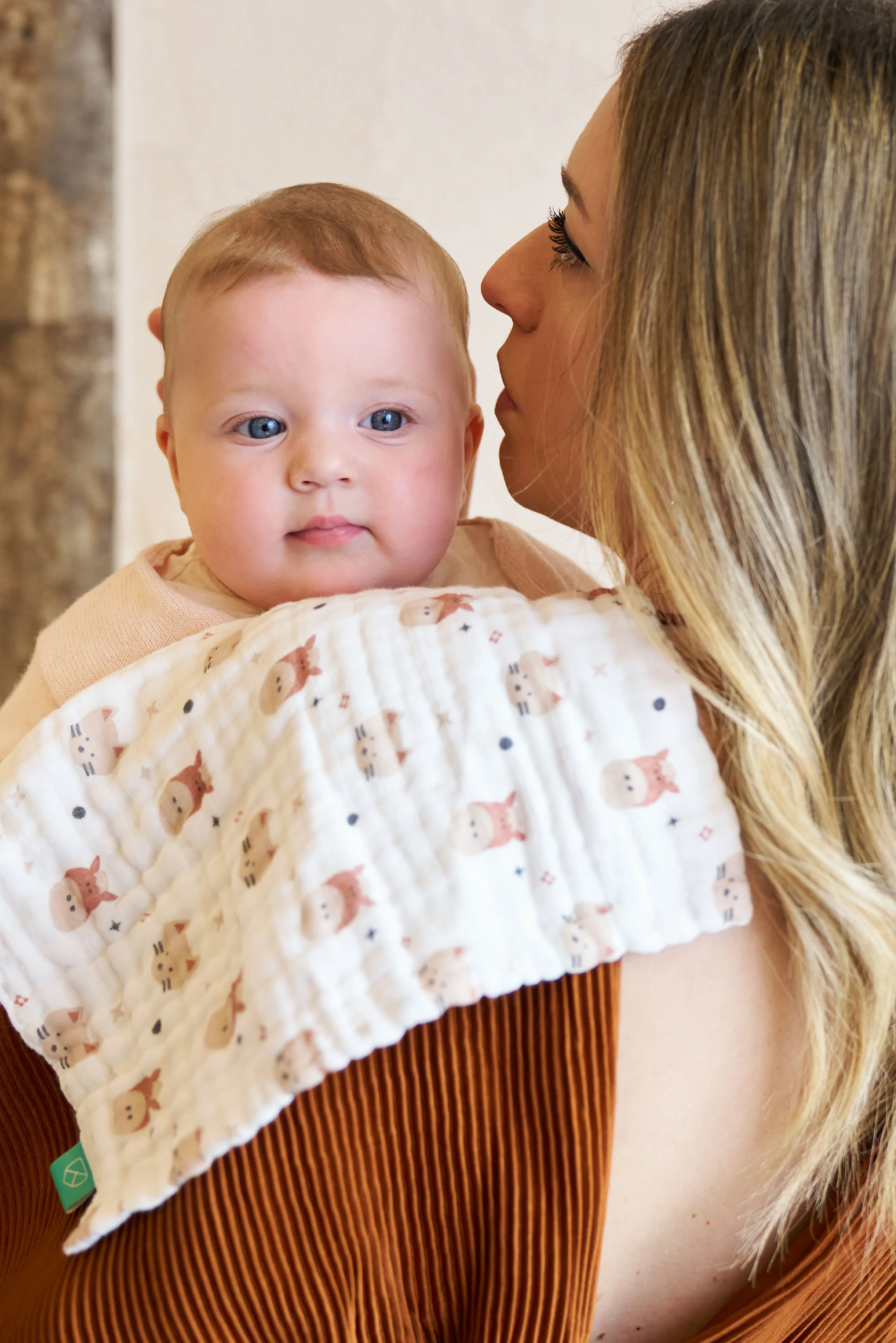 SOFT TOUCH 30X30 Newborn muslin cloths - Earth Red - Image 4