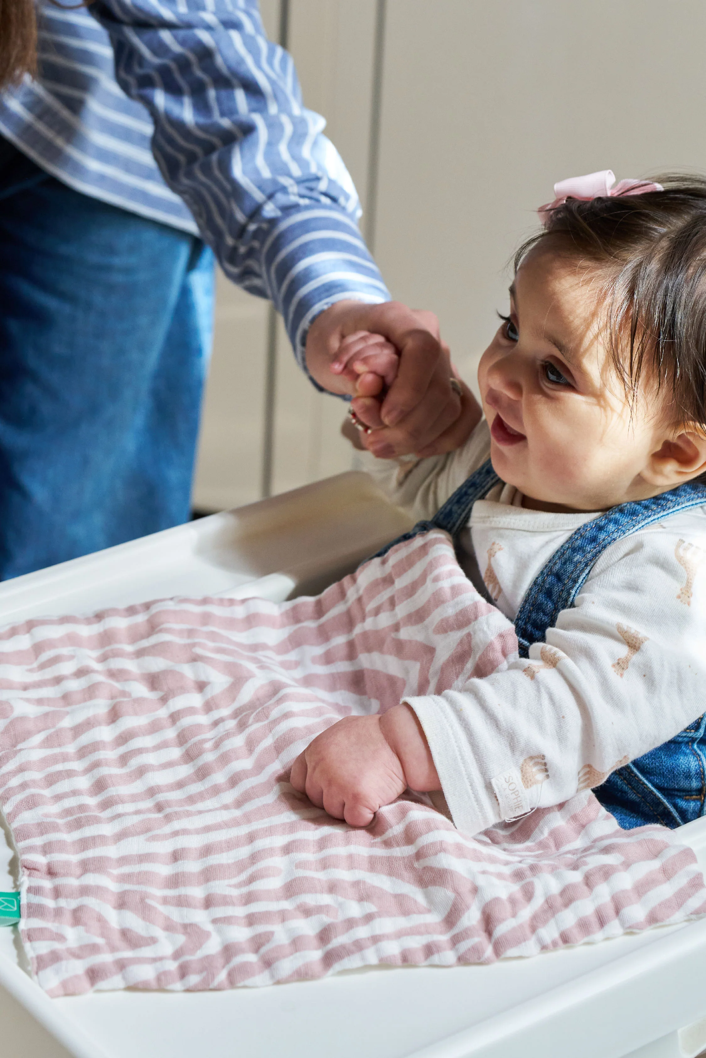 SOFT TOUCH 30X30 Newborn muslin cloths - Pink Sand - Tiger - Image 4