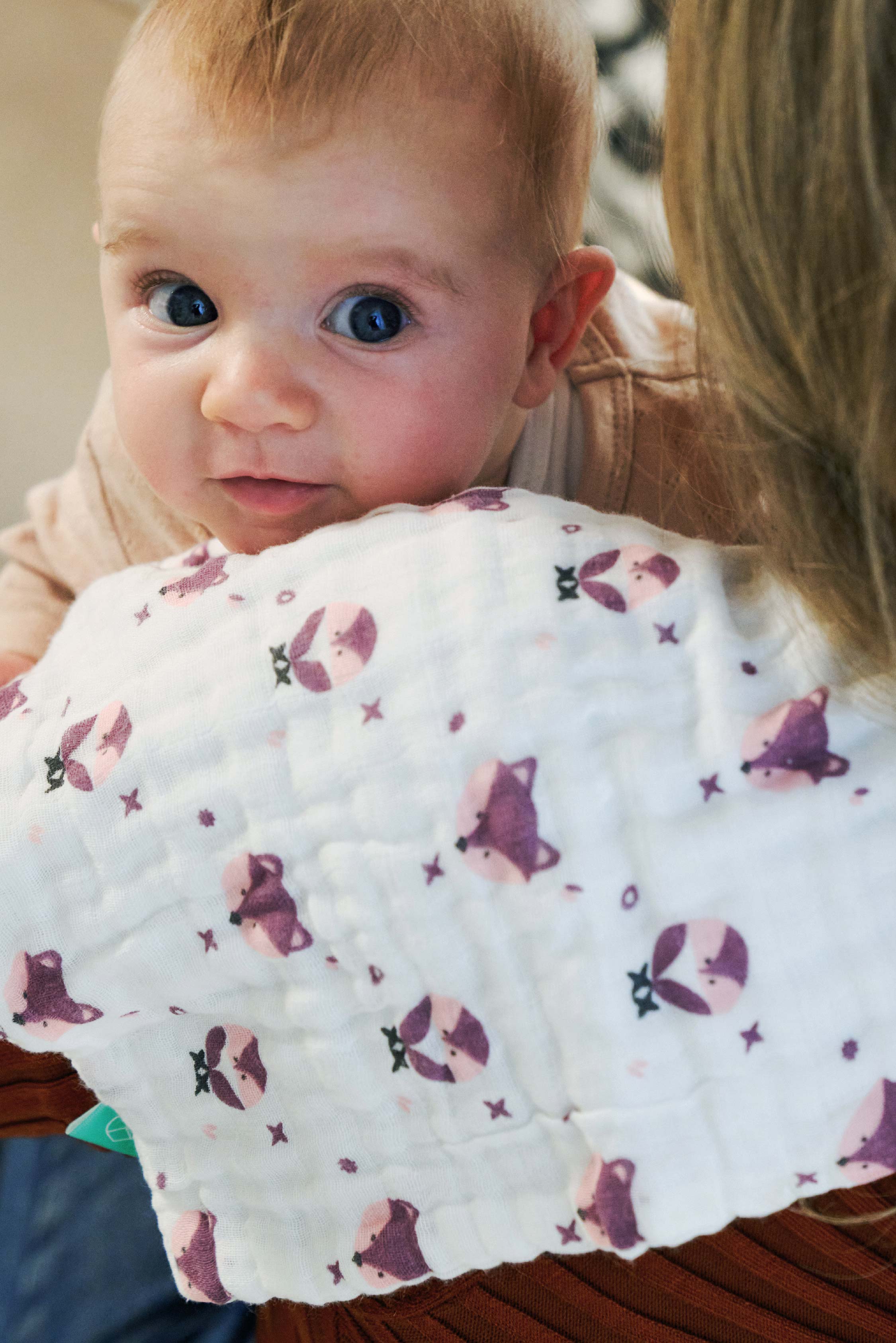 SOFT TOUCH 50x25 Newborn muslin cloths - Purple - Image 4