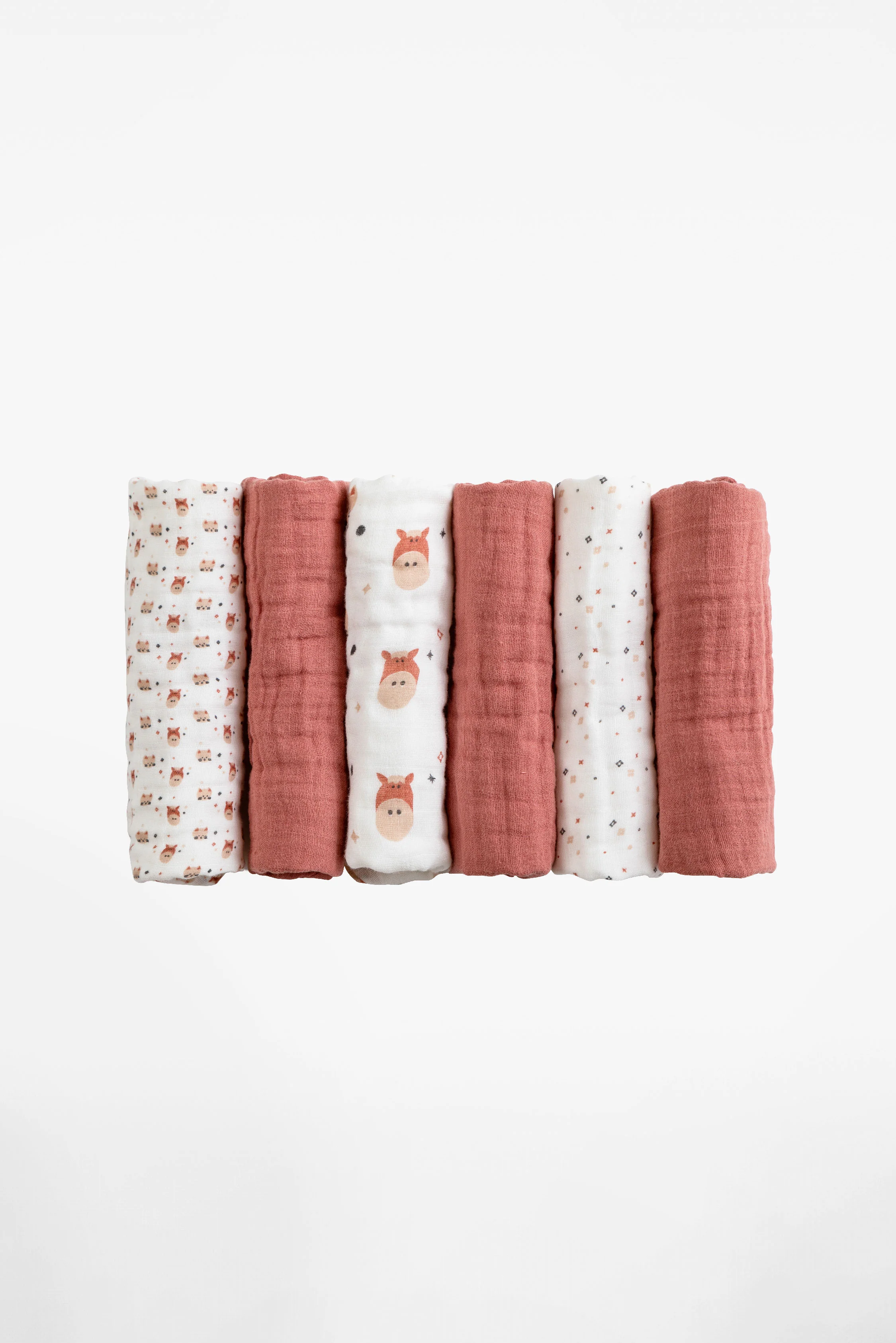 SOFT TOUCH 30X30 Newborn muslin cloths - Earth Red - Image 3