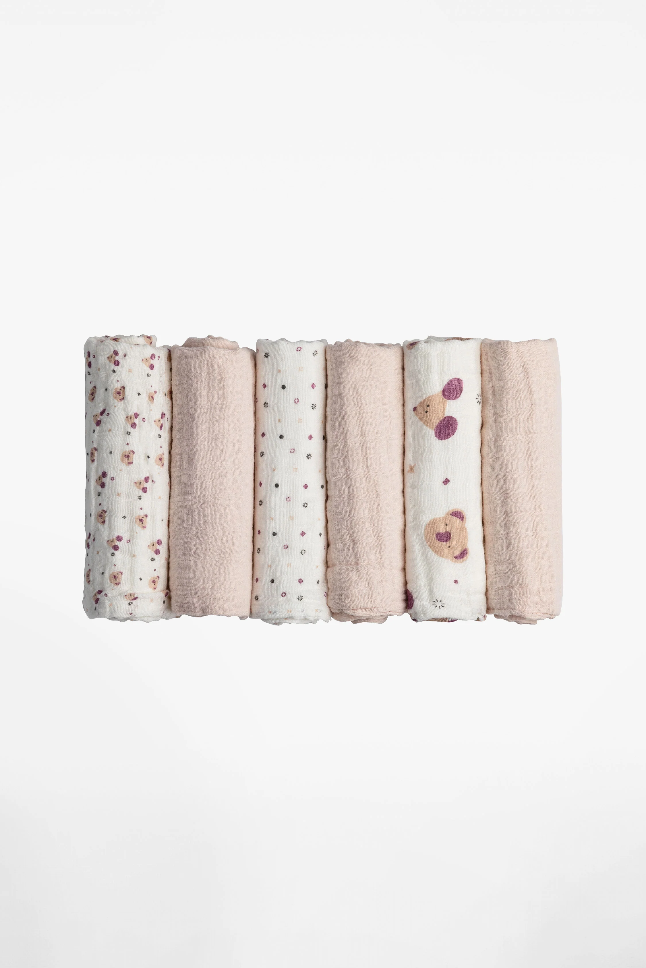 SOFT TOUCH 30X30 Newborn muslin cloths - Pink Sand - Image 3