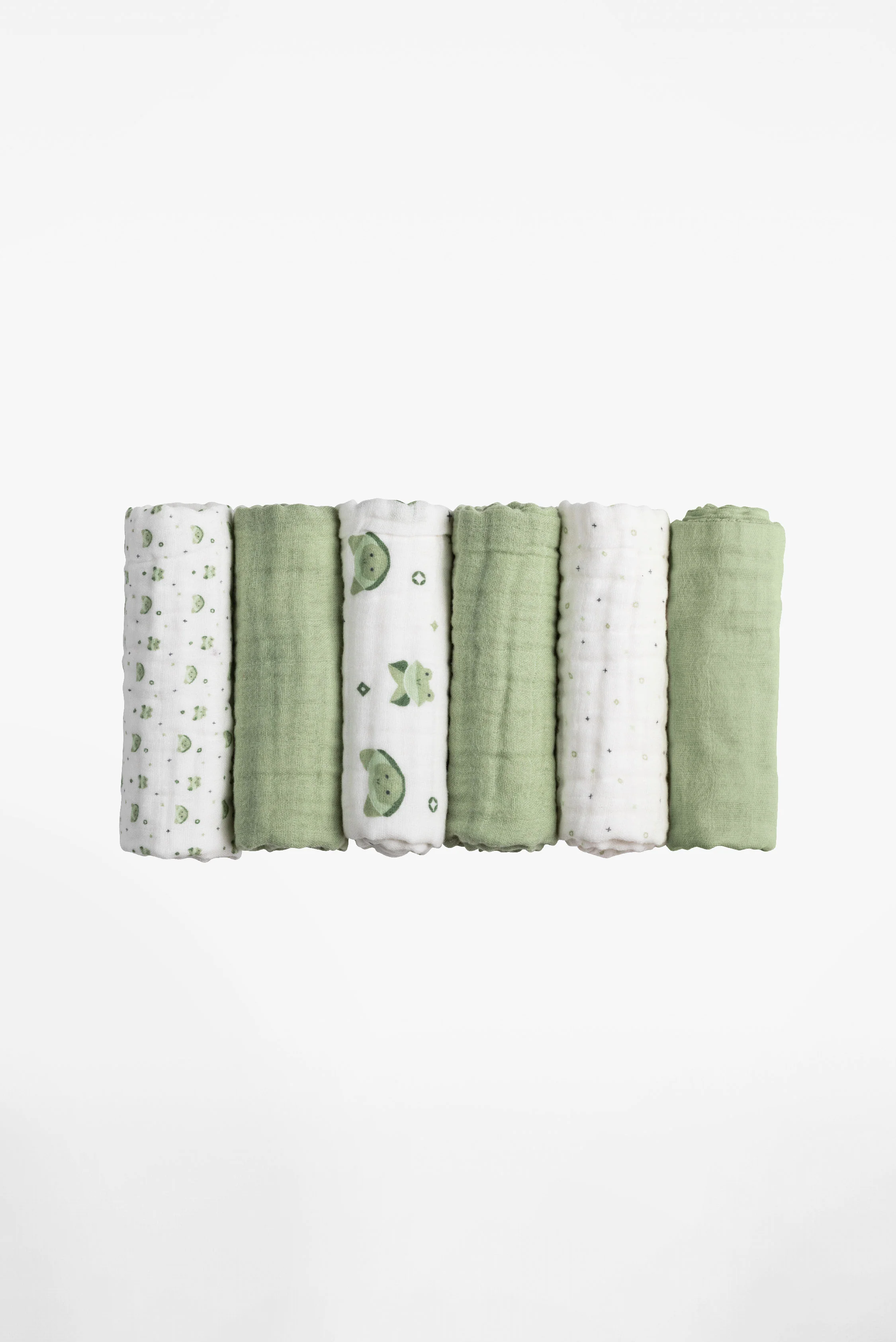 SOFT TOUCH 30X30 Newborn muslin cloths - Sage Green - Image 3