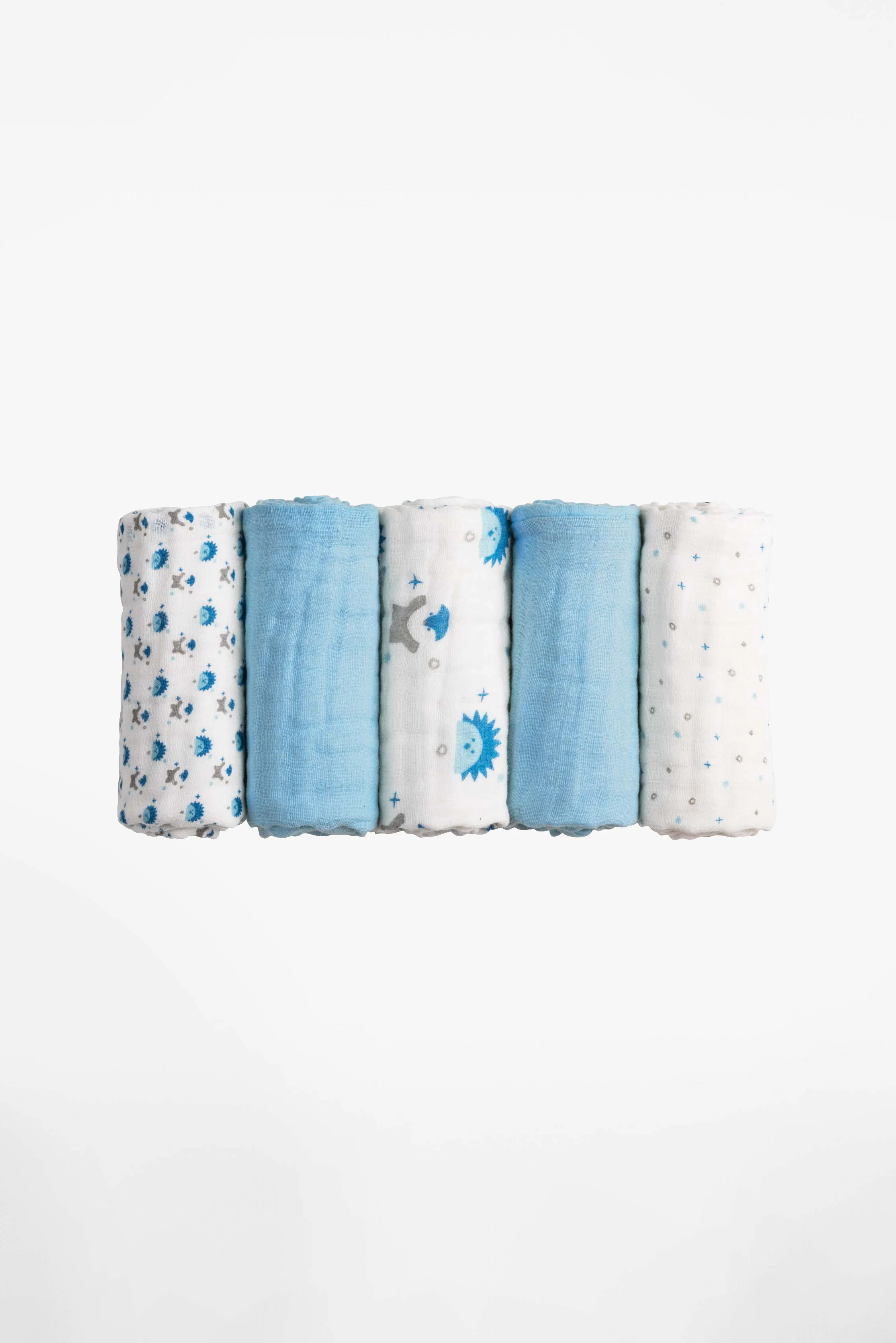 SOFT TOUCH 50x25 Newborn muslin cloths - Light Blue - Image 3