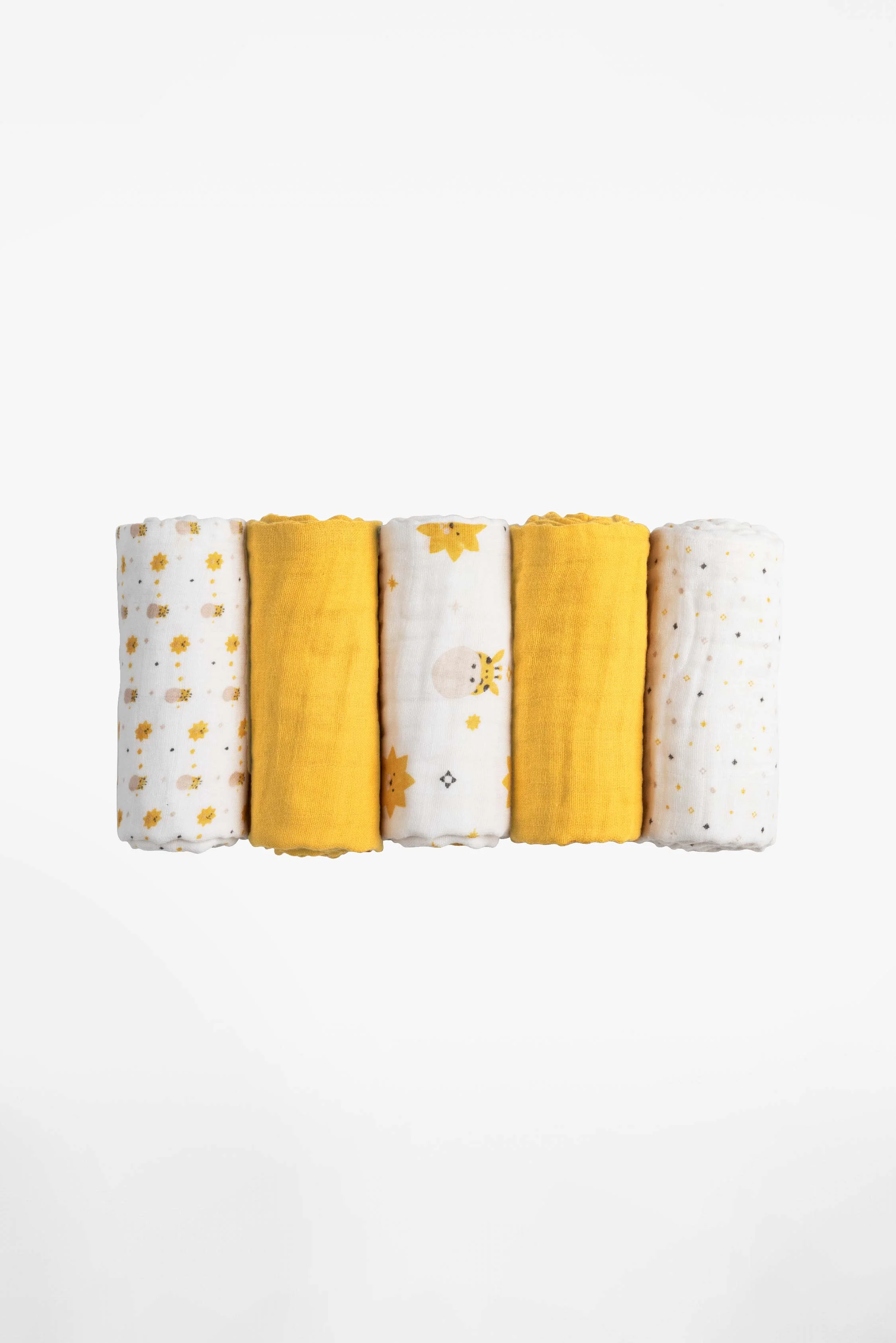 SOFT TOUCH 50x25 Newborn muslin cloths - Mustard yellow - Image 3