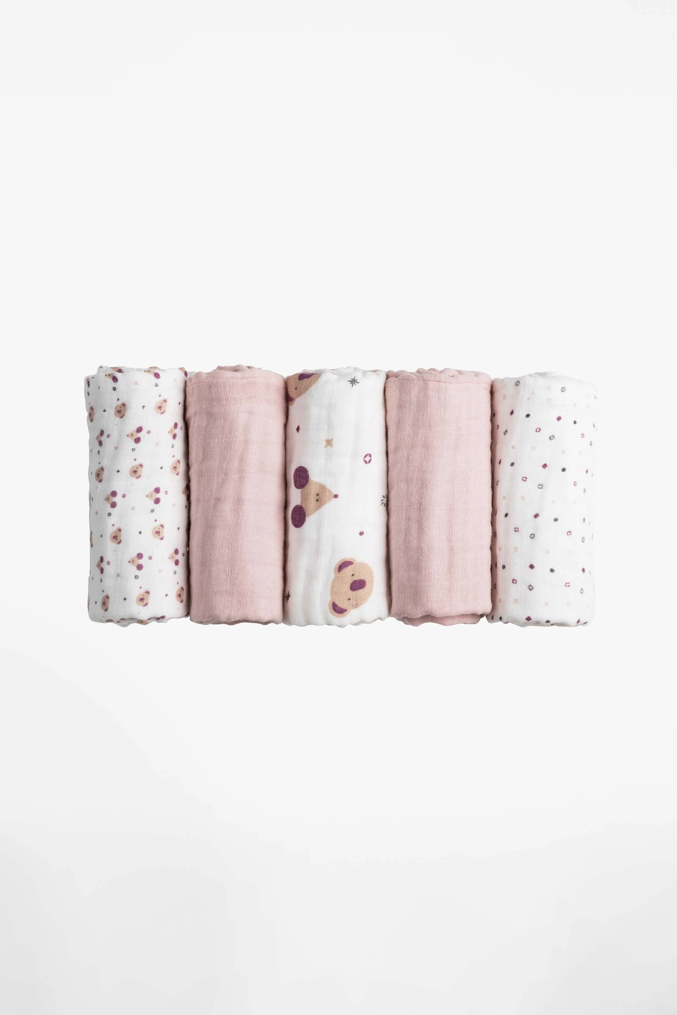 SOFT TOUCH 50x25 Newborn muslin cloths - Pink Sand - Image 3
