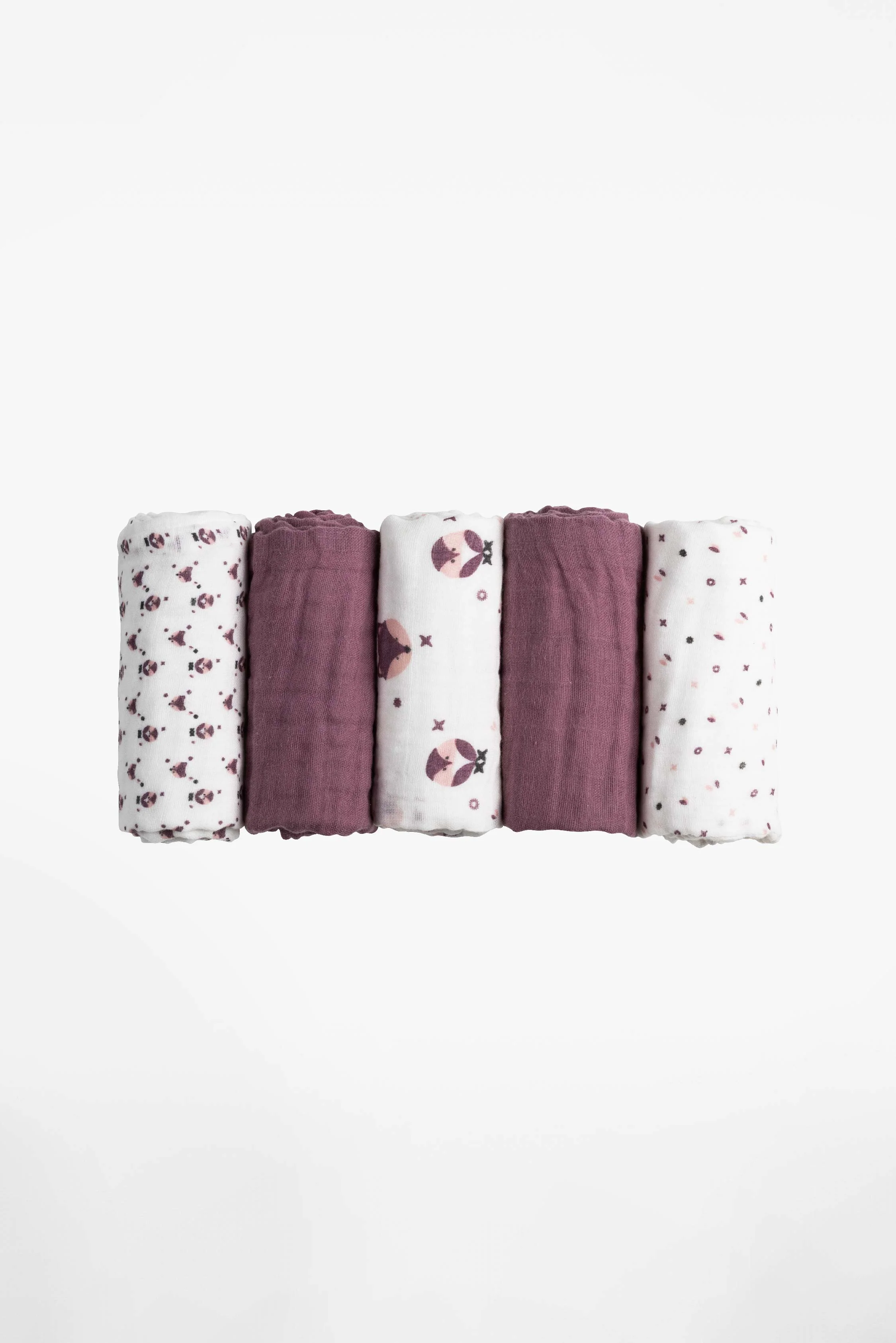 SOFT TOUCH 50x25 Newborn muslin cloths - Purple - Image 3